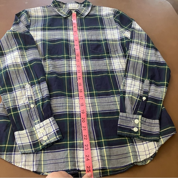 J. Crew Women’s Tartan Plaid Button Down Shirt Blue Green White Small Top Ginny - Picture 7 of 13